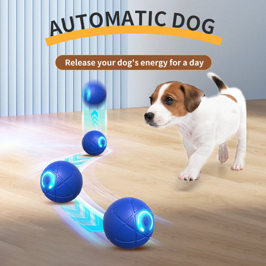 [Automatic Moving Dog Toy Ball] Interactive 4th Generation Smart Dog Toy Ball, Automatic Moving, USB Rechargeable, Geometric Pattern, Plastic, for Small Breeds, Pet Play Ball with Lithium Polymer Battery, ≤36V